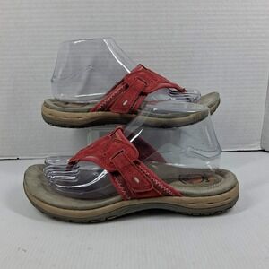 Earth Spirit Womens Red Leather Thong Sandals WMES26ER007 Size 7.5 Adjustable
